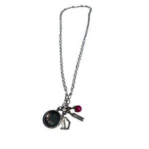 Floating‎ Locket Necklace - Breast Cancer Awareness